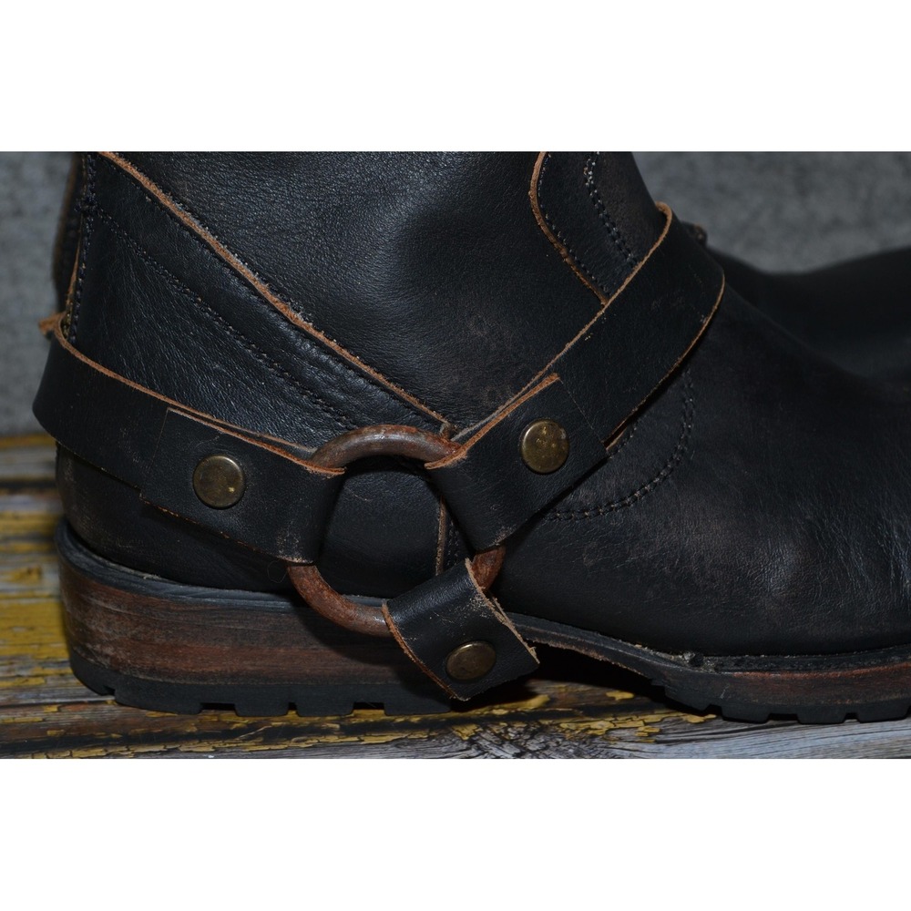 Freebird Hatchet Boots Womens Size 7 Black Leather Harness Ankle Biker By Steven - Picture 2 of 16